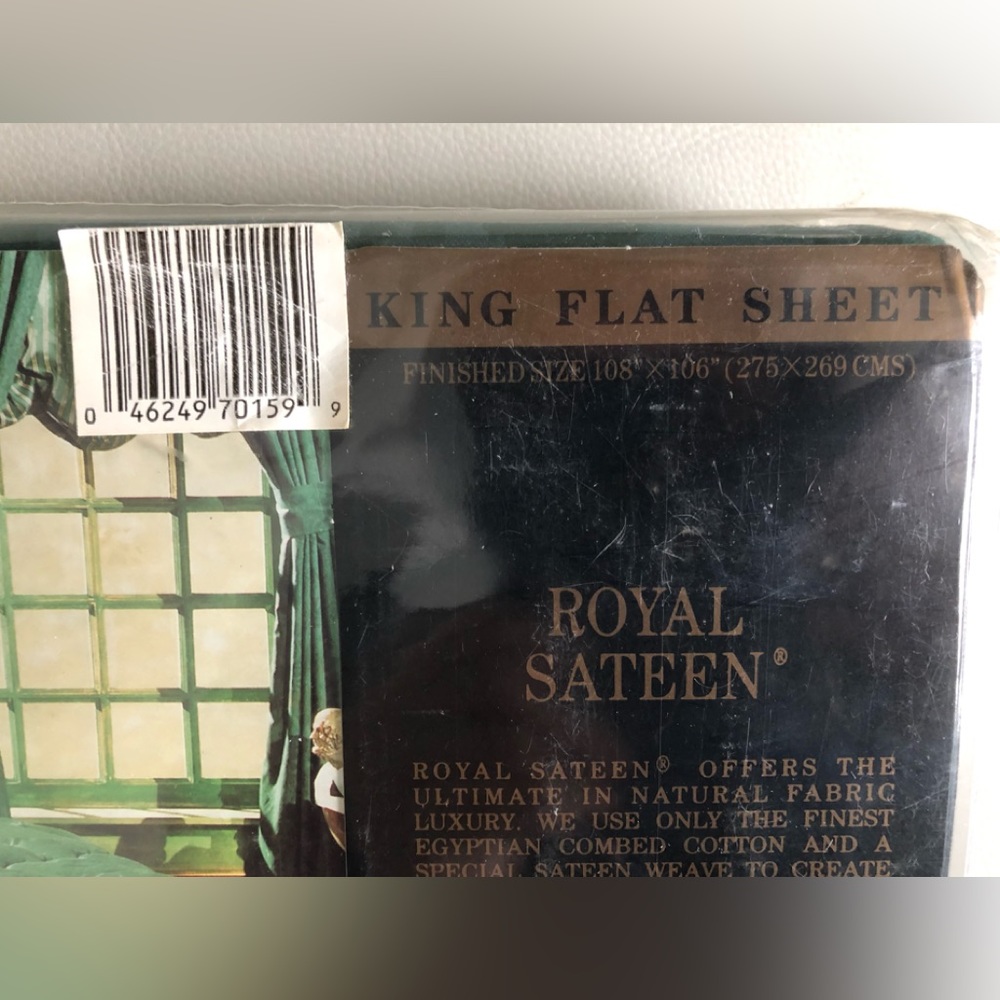 MANON Egyptian 100%Cotton King Flat Sheet Vintage Luxury Royal Sateen New in box - Picture 8 of 13
